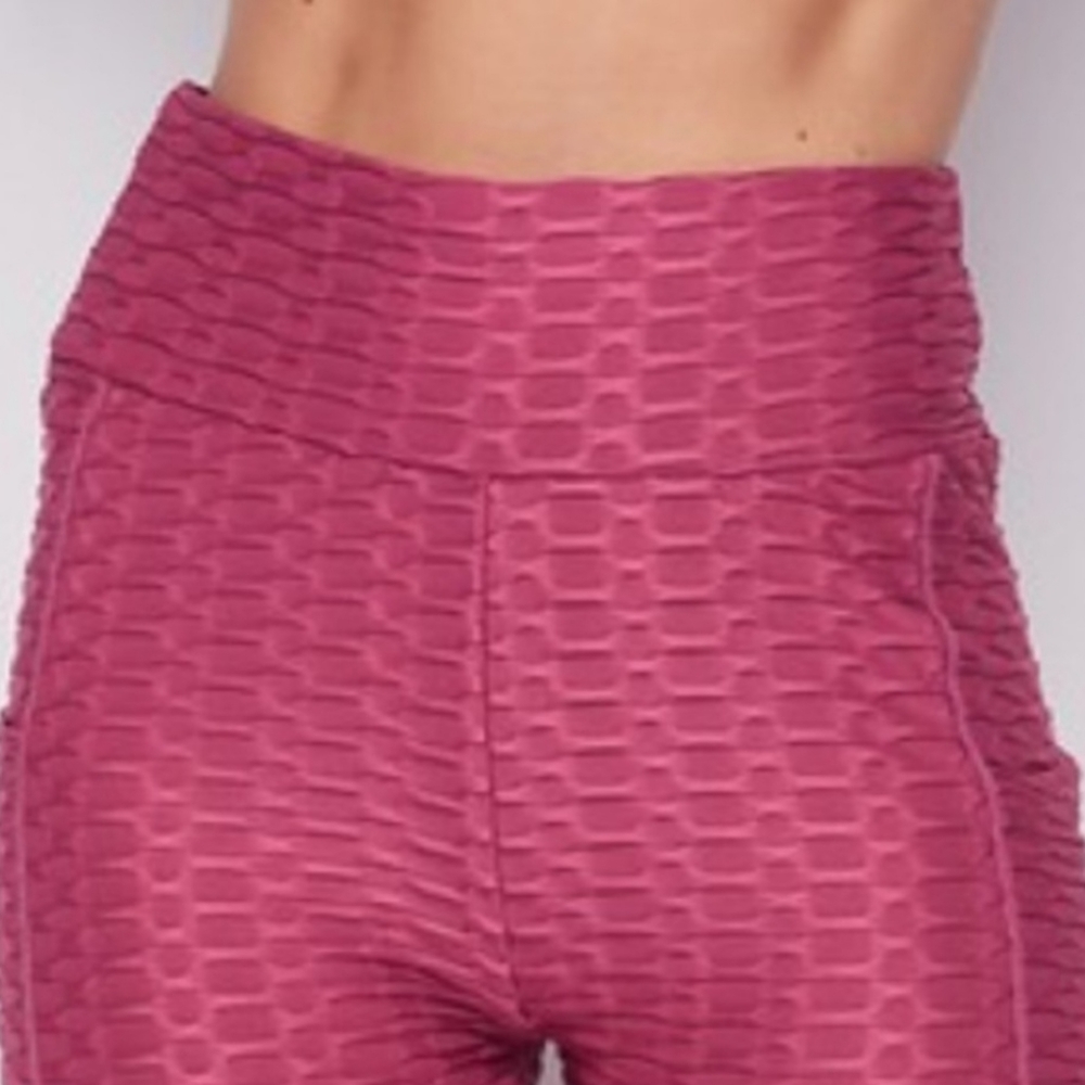 TikTok trend honeycomb peach lift leggings with pockets Burgundy S/M